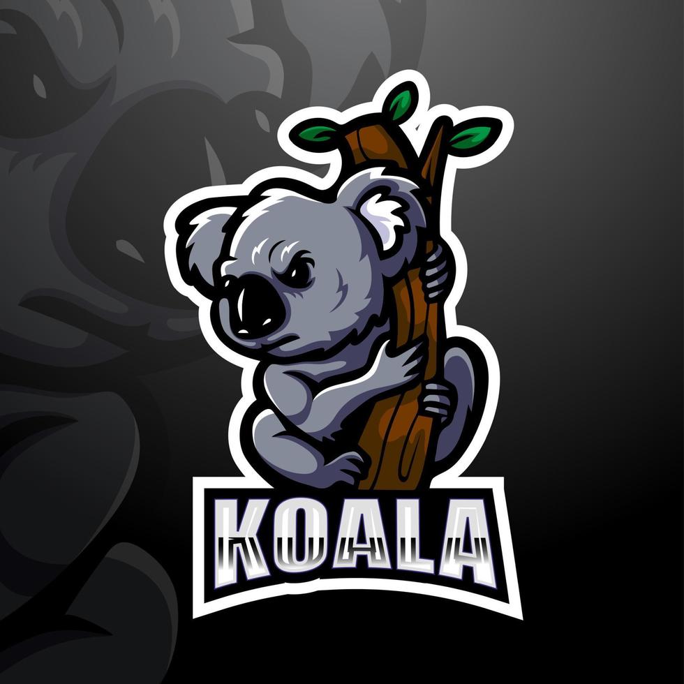 koala maskot esport logotypdesign vektor
