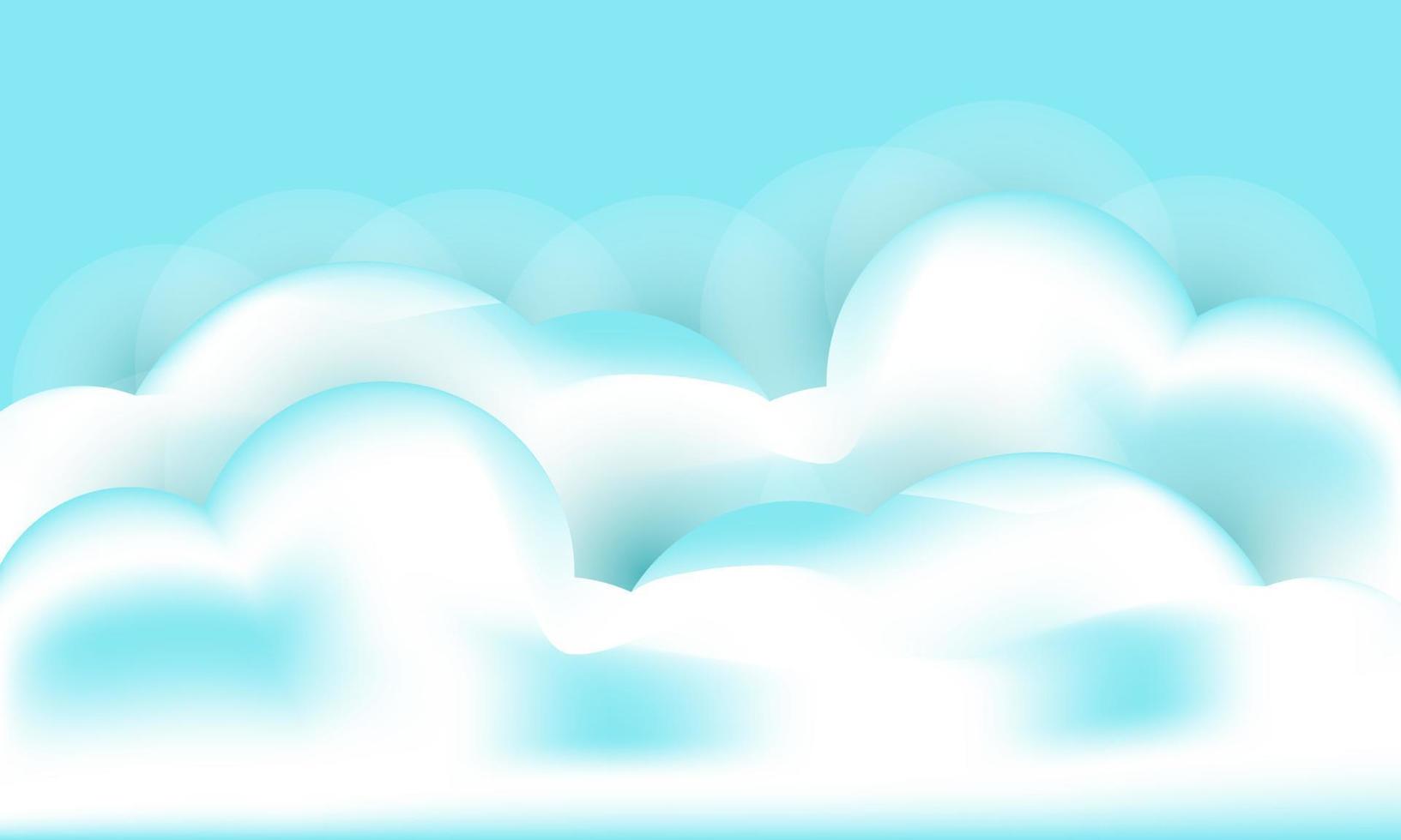 illustratör blå himmel bakgrund vita moln vektor