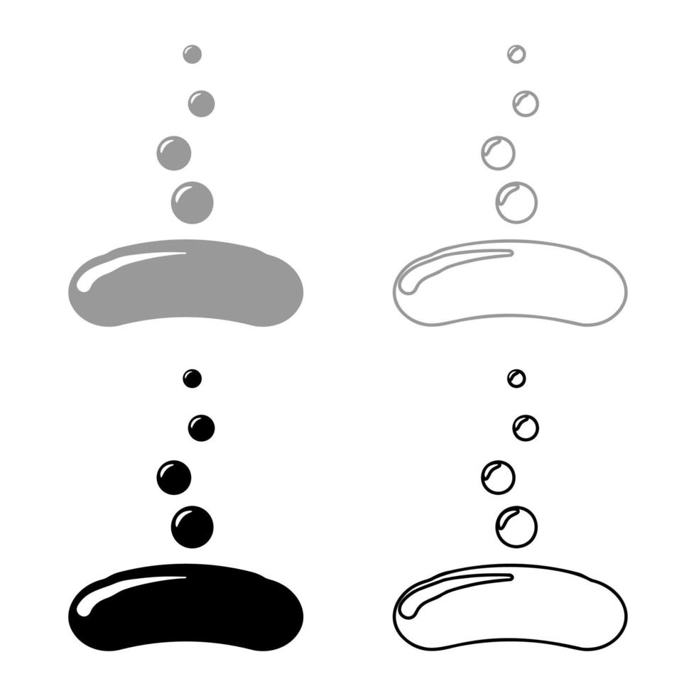 tvål med bubblor Visa bar ikon disposition uppsättning svart grå färg vektor illustration platt stil bild