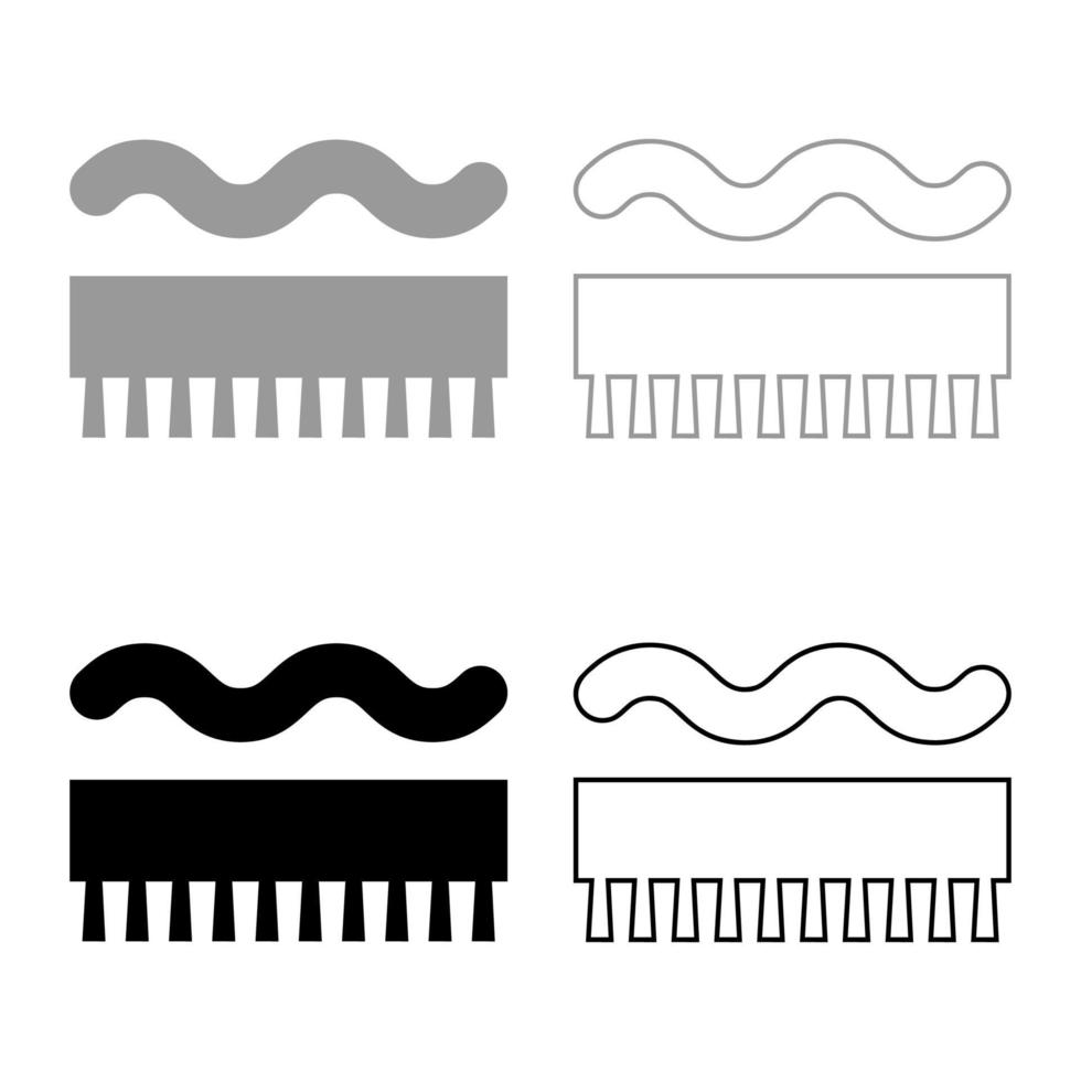 nötningsbeständig för kvastborstningsbeteckning på tapeten symbolikon konturuppsättning svart grå färg vektorillustration platt stilbild vektor