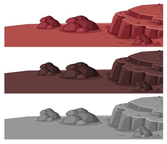 Satz unterschiedliche Steinlandschaft vektor