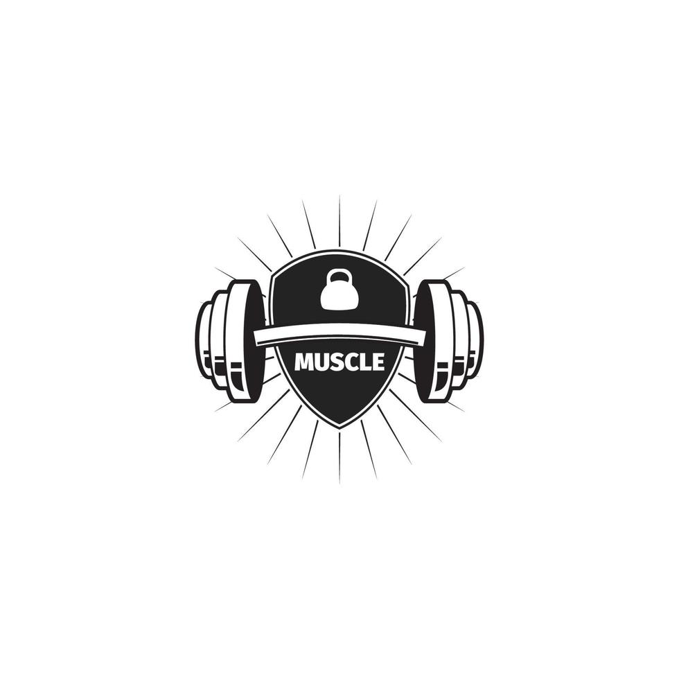 muskel fitness logotyp mall vektor