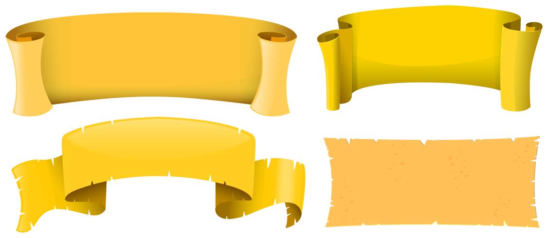 Banderolldesign i gul färg vektor