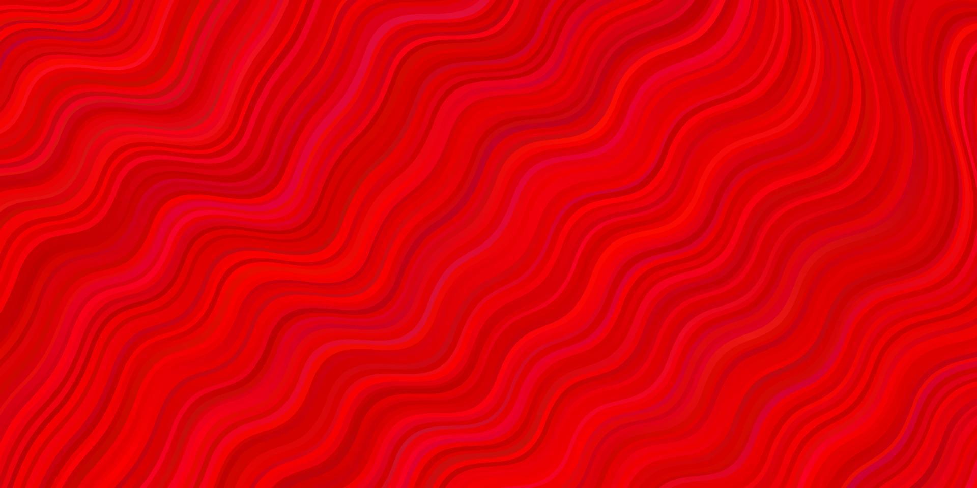 ljusröd vektor bakgrund med böjda linjer.