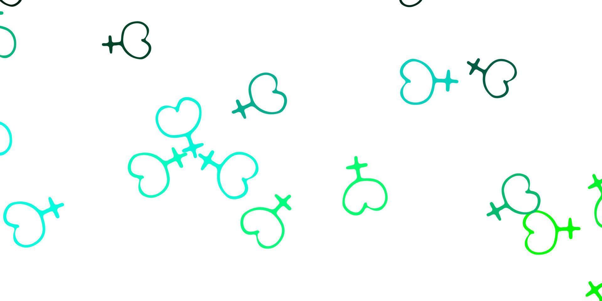 ljusgrön vektorstruktur med kvinnors rättighetssymboler. vektor