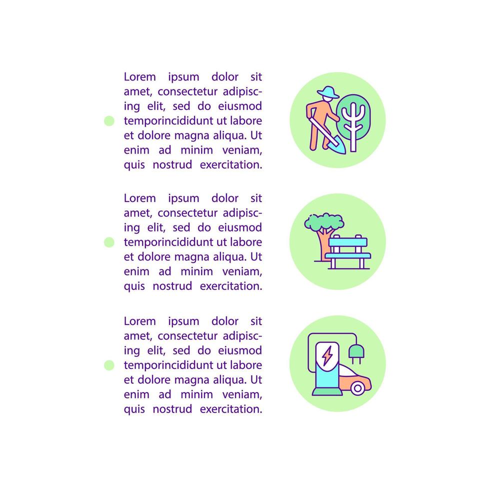 Reduzierung der Luftverschmutzung Konzeptzeilensymbole mit Text. ppt-Seitenvektorvorlage mit Kopierbereich. Broschüre, Magazin, Newsletter-Designelement. lineare illustrationen der sauberen umwelt auf weiß vektor