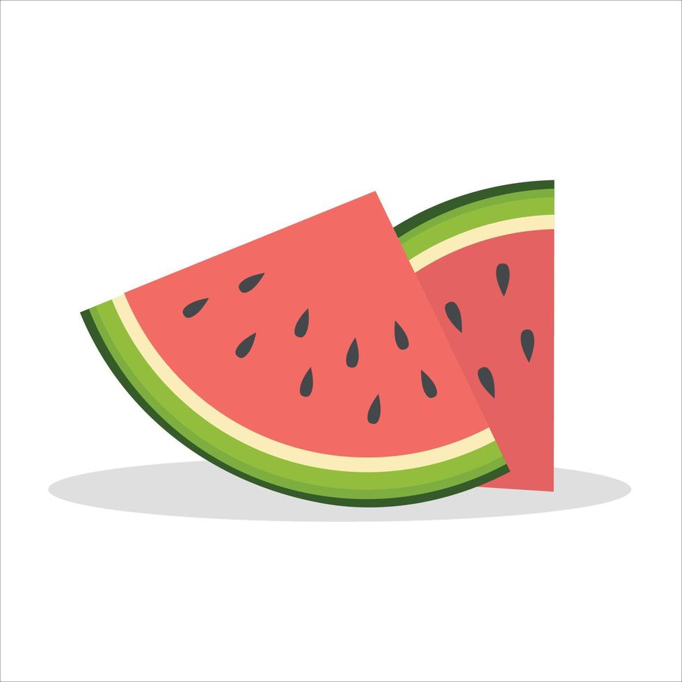 Wassermelone-Vektor-Illustration. Wassermelonenscheiben vektor