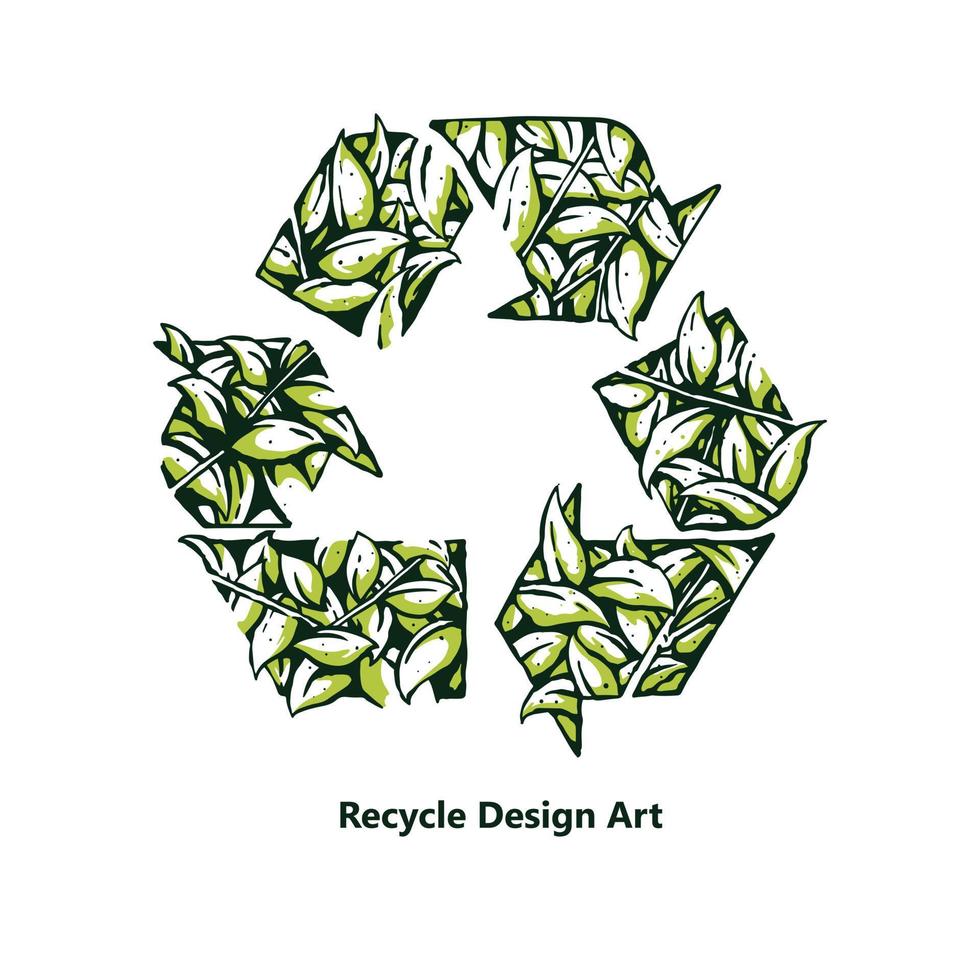 Kunstdesign für Logo recyceln vektor