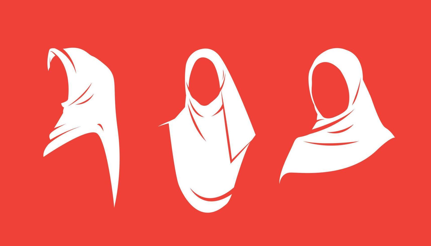 Hijab-Silhouette-Set für Elementgrafik vektor