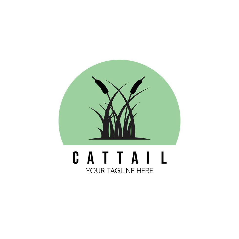 cattails logotyp vektor illustration design vintage linjär