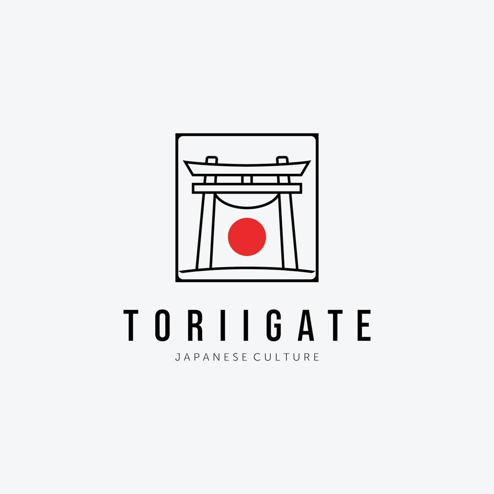 vektor logotyp för torii gate japansk, design och illustration av traditionell kultur tori gate