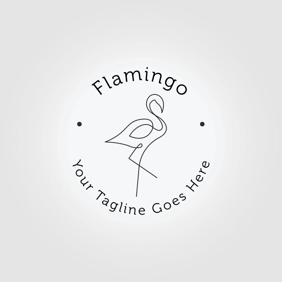 minimalistisk flamingo fågel logotyp design illustration vektor linjekonst ikon