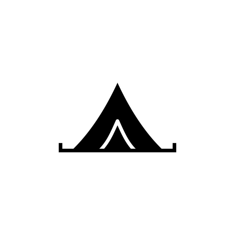 läger, tält, camping, resor solid ikon vektor illustration logotyp mall. lämplig för många ändamål.