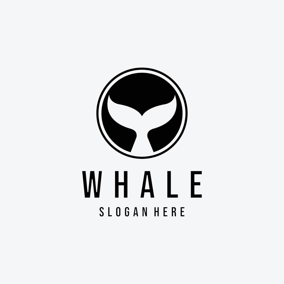 emblem av whale tail logotyp vektor vintage, design och illustration av knölval på djupt vatten