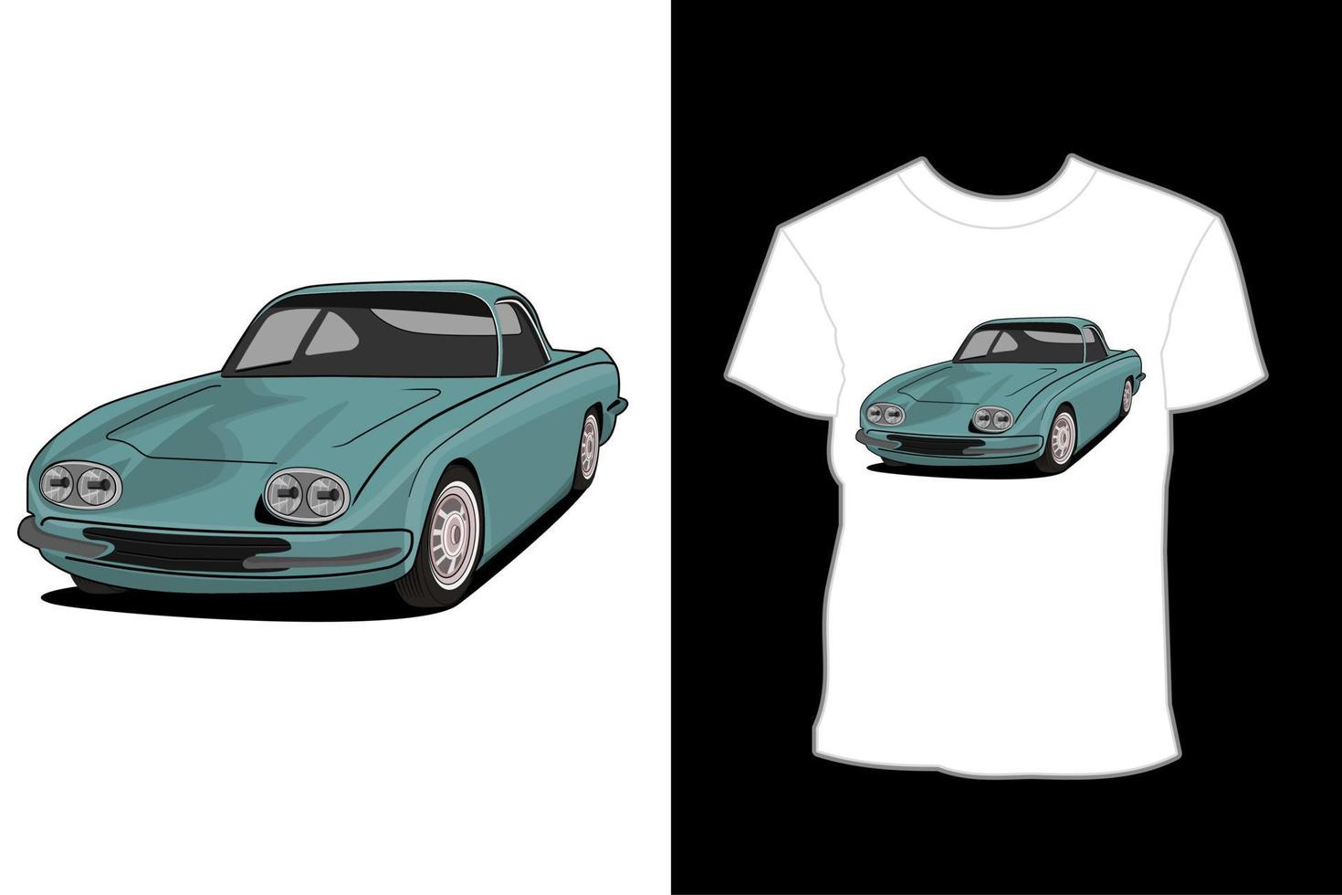 Lamborghini 400 GT Illustration T-Shirt Design vektor