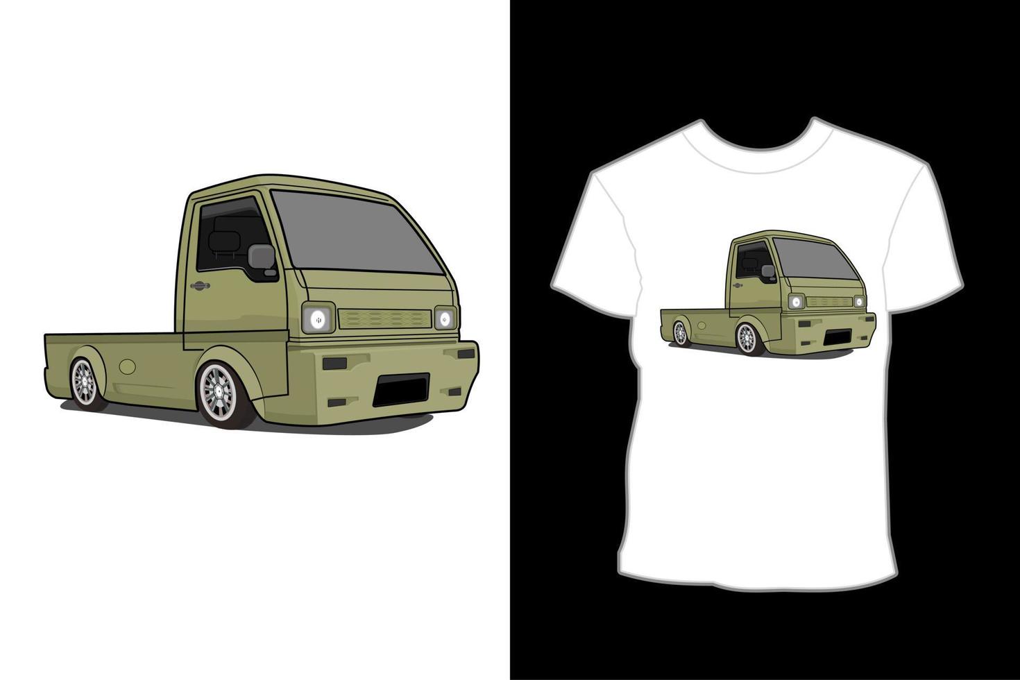 Mitsubishi Jet Star Pickup Illustration T-Shirt Design vektor