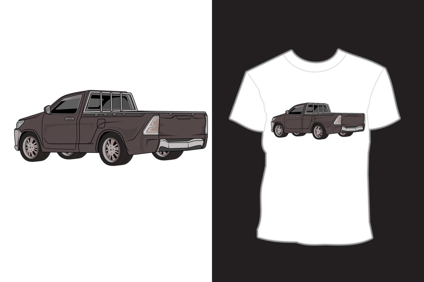 plocka upp diesel toyota illustration t-shirt design svart bakgrund vektor