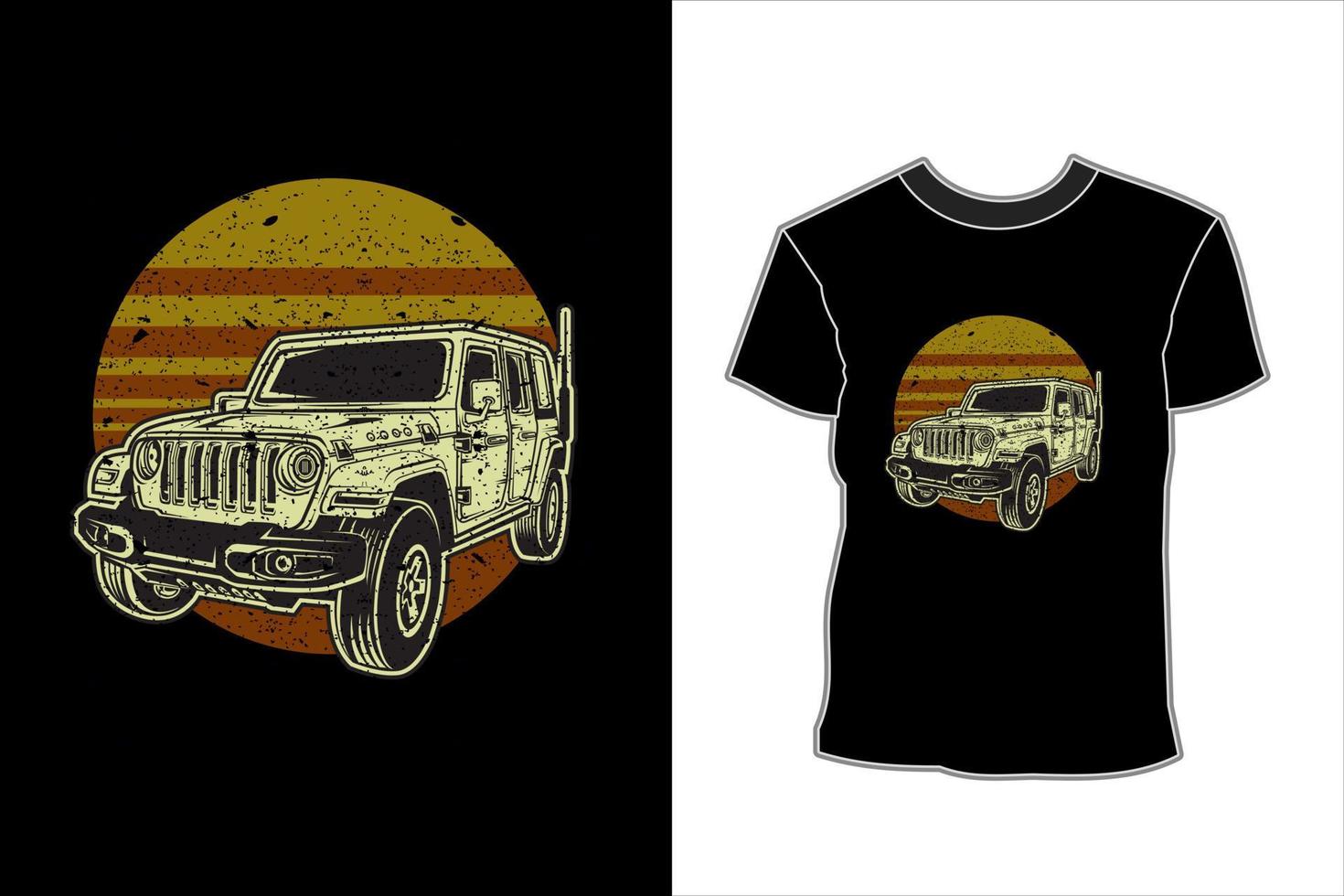 Abenteuer-Auto-Illustration-T-Shirt-Design vektor