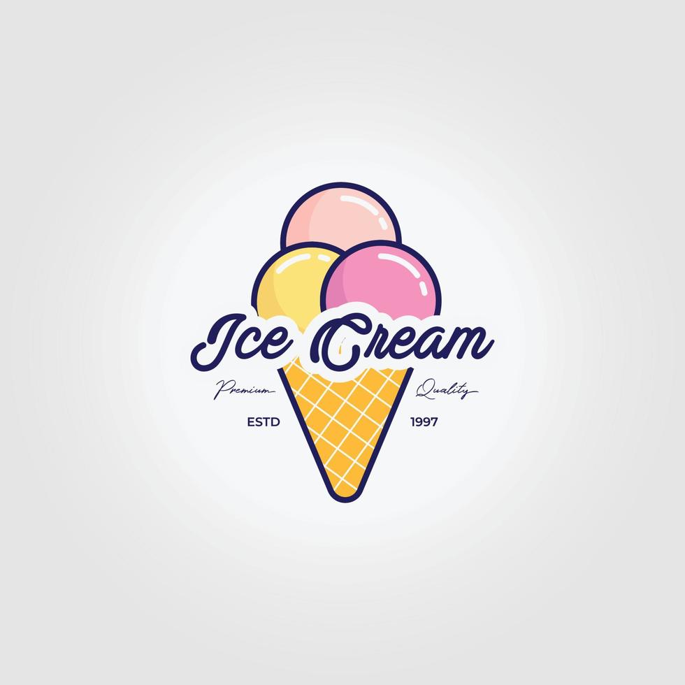 Gelato-Eis-Logo-Symbol Vintage-Vektor-Illustration-Design vektor