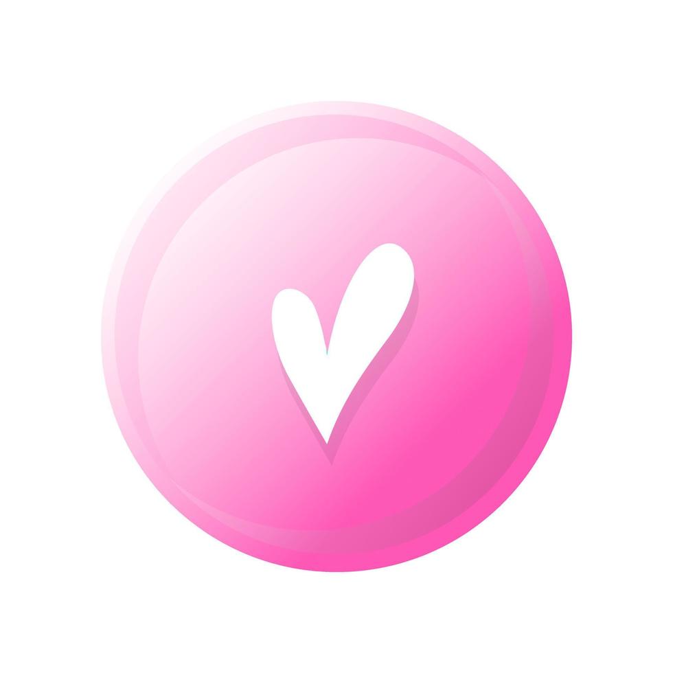 Vektor-Herz-Symbol. Herzform. Liebessymbol. Herz-Taste. element für design logo mobile app schnittstellenkarte oder website. trendige niedliche dekorative kreise mit herzen für kinder. vektor