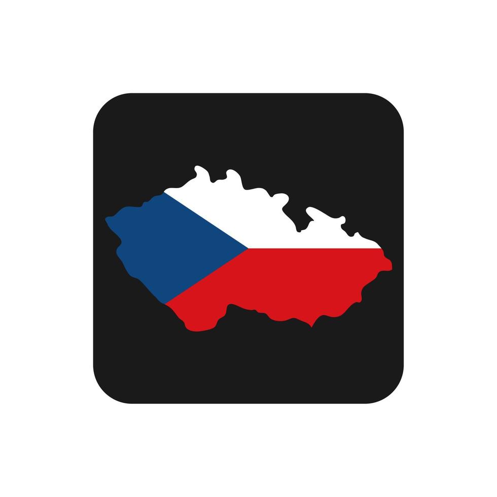 Tschechien Karte Silhouette mit Flagge auf schwarzem Hintergrund vektor