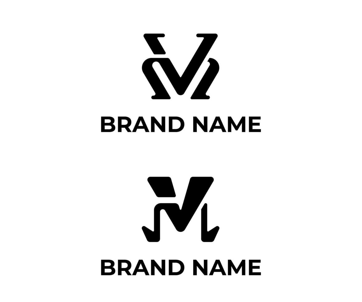 mv, m logotyp, v logotyp, företagslogotyp vektor