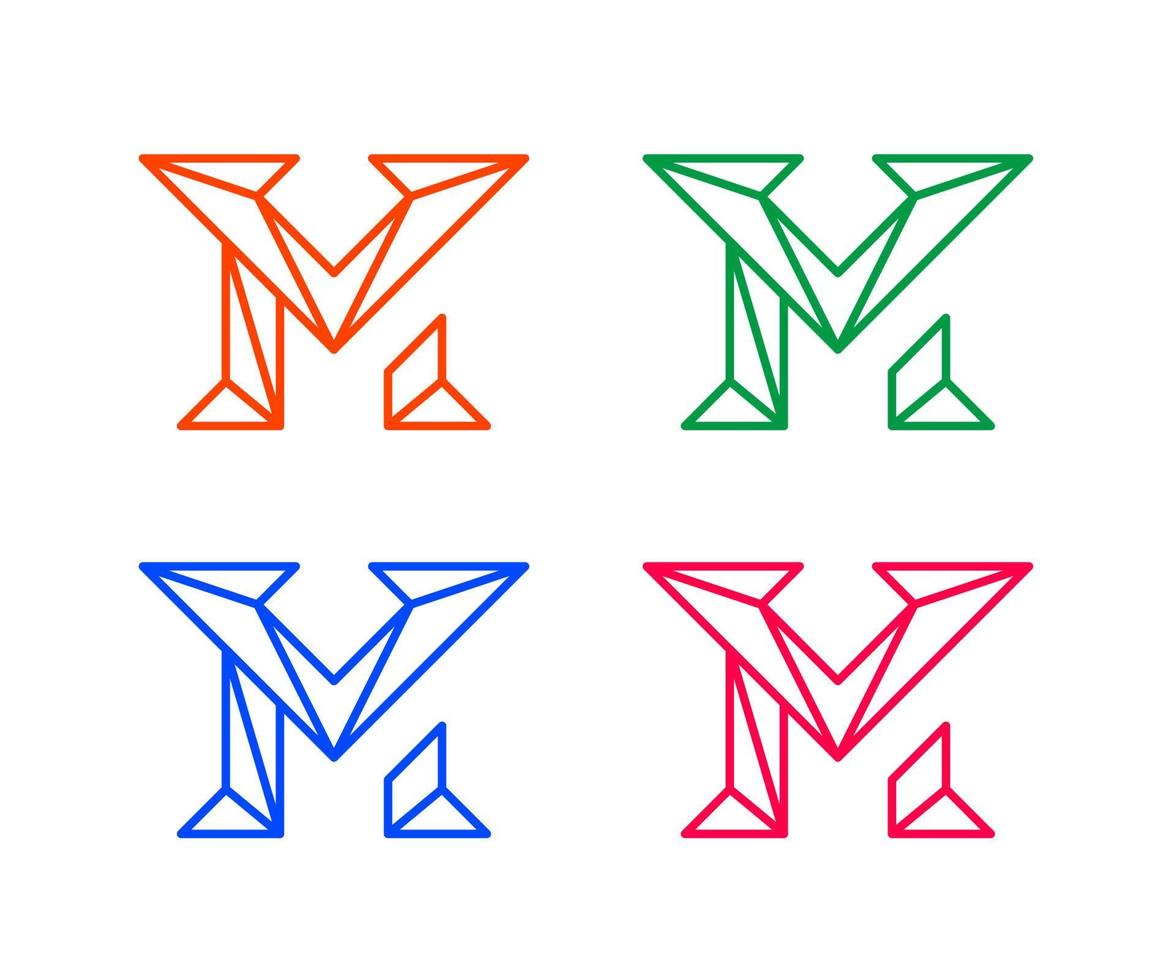 bokstaven m, bokstaven v, mv logotypdesign vektor