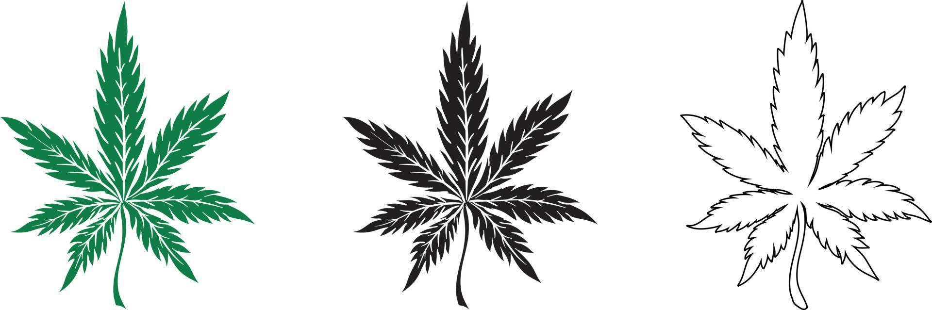 Cannabisblatt-Symbol, Vektorillustration isoliert auf weißem Hintergrund vektor