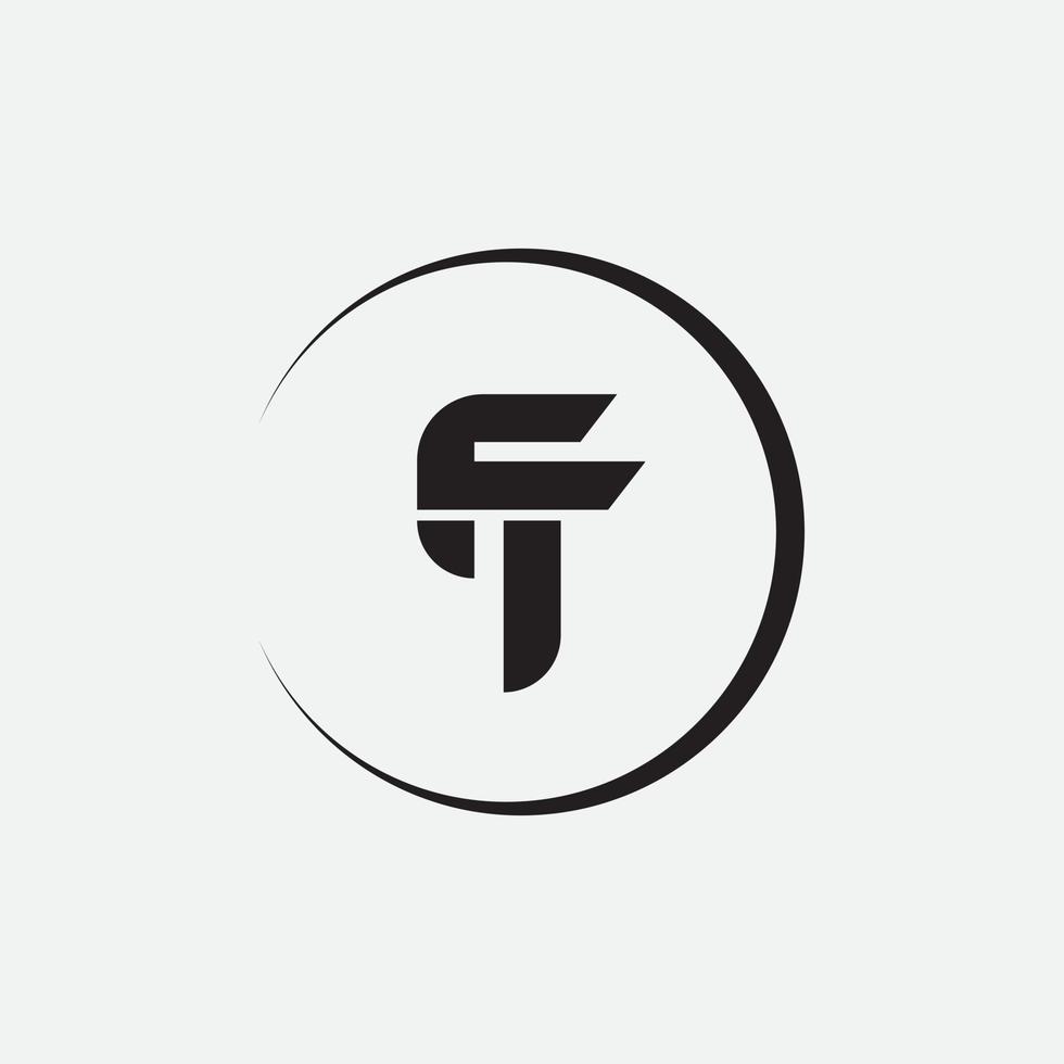 inledande bokstav tf eller ft logotyp vektor formgivningsmall