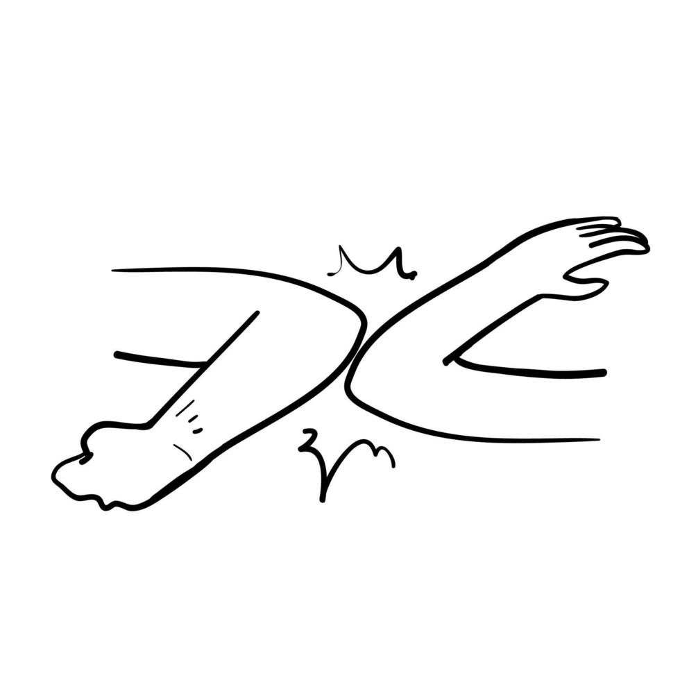 handritad doodle armbåge bula ikonen illustration vektor isolerade bakgrund