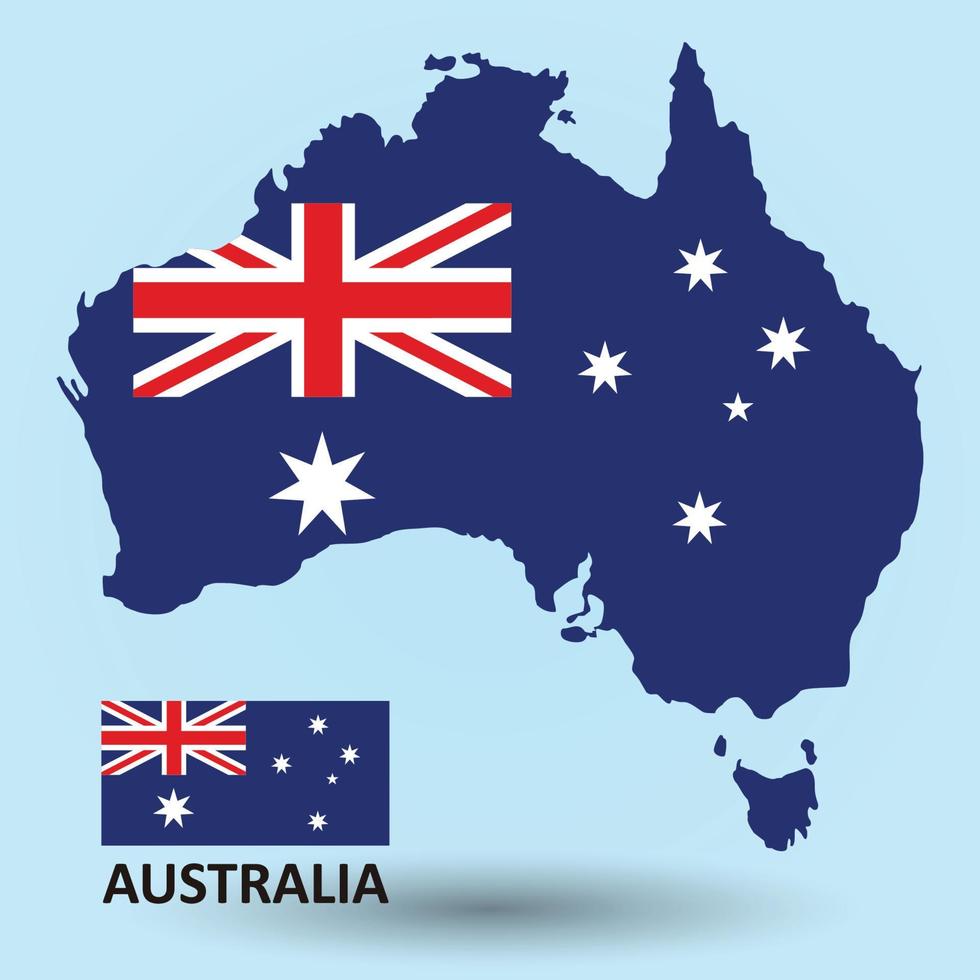 Australien karta och flagga bakgrund vektor