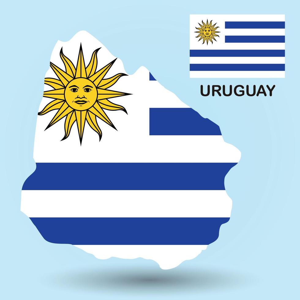 uruguay-karte und flaggenhintergrund vektor