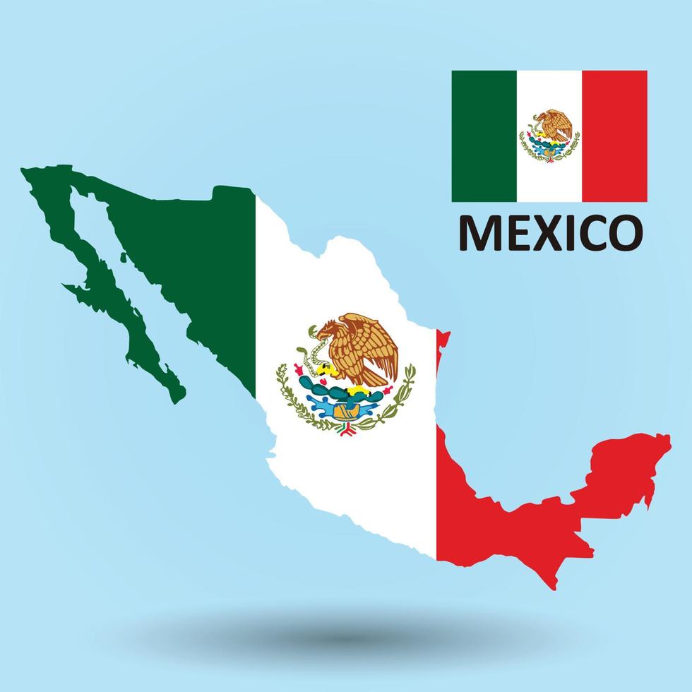 mexiko karte und flaggenhintergrund vektor