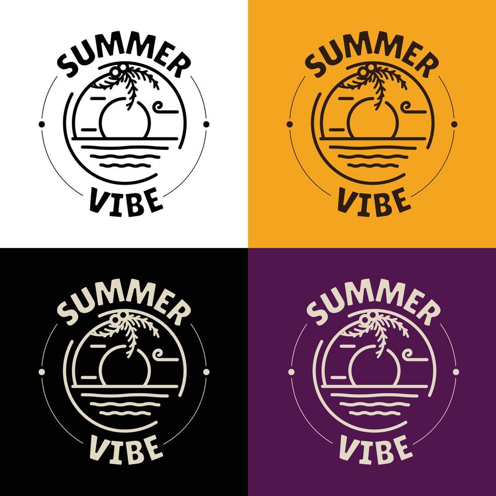 Sommer-Vibe-Symbol-Label-Abzeichen des Strandes im Sommer, geeignet für Ihr Sommer-Themenprojekt oder Abzeichen auf T-Shirt vektor