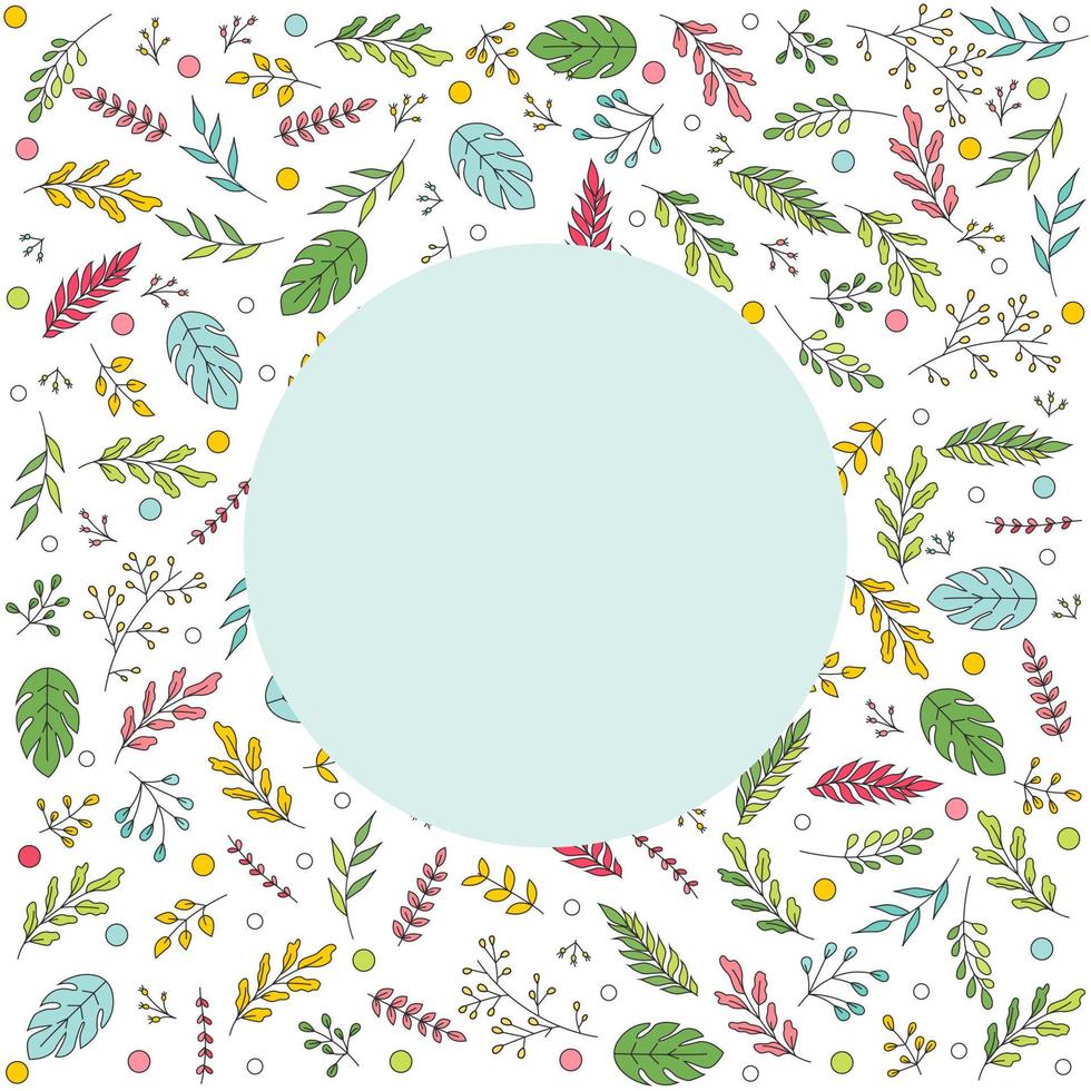 inbjudningskort med blommiga vektorelement. sommarkort med färgrika blommor och blad. illustration med blommor samling på vit bakgrund. vektor illustration