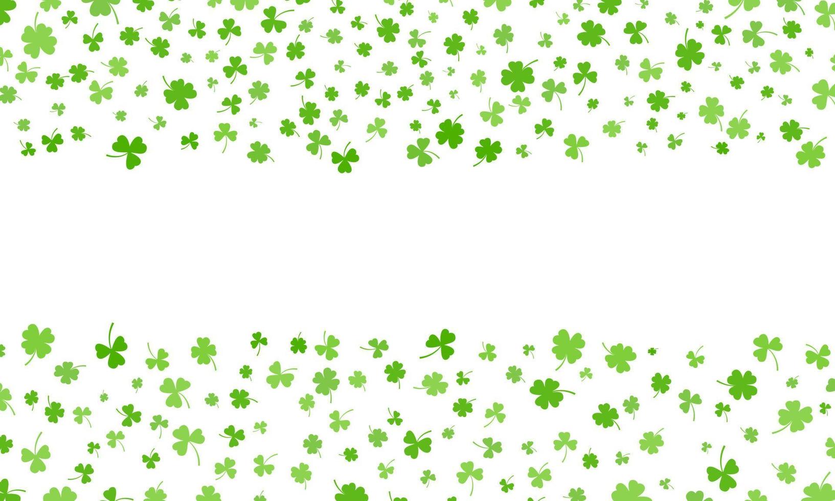 shamrock eller grön klöver löv mönster bakgrund platt design vektorillustration isolerad på vit bakgrund. vektor