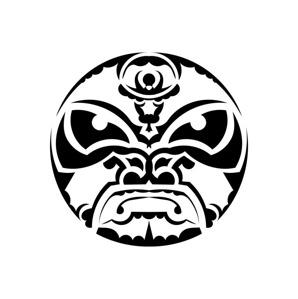 stammask. traditionell totem symbol. svart tatuering i stil med de gamla stammarna. vektor