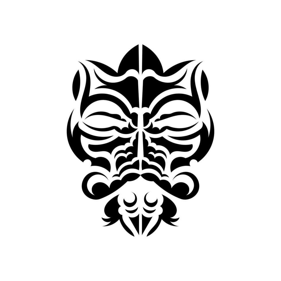 Maori-Maske. traditionelles dekormuster aus polynesien und hawaii. isoliert auf weißem Hintergrund. Tattoo-Skizze. Vektor-Illustration. vektor