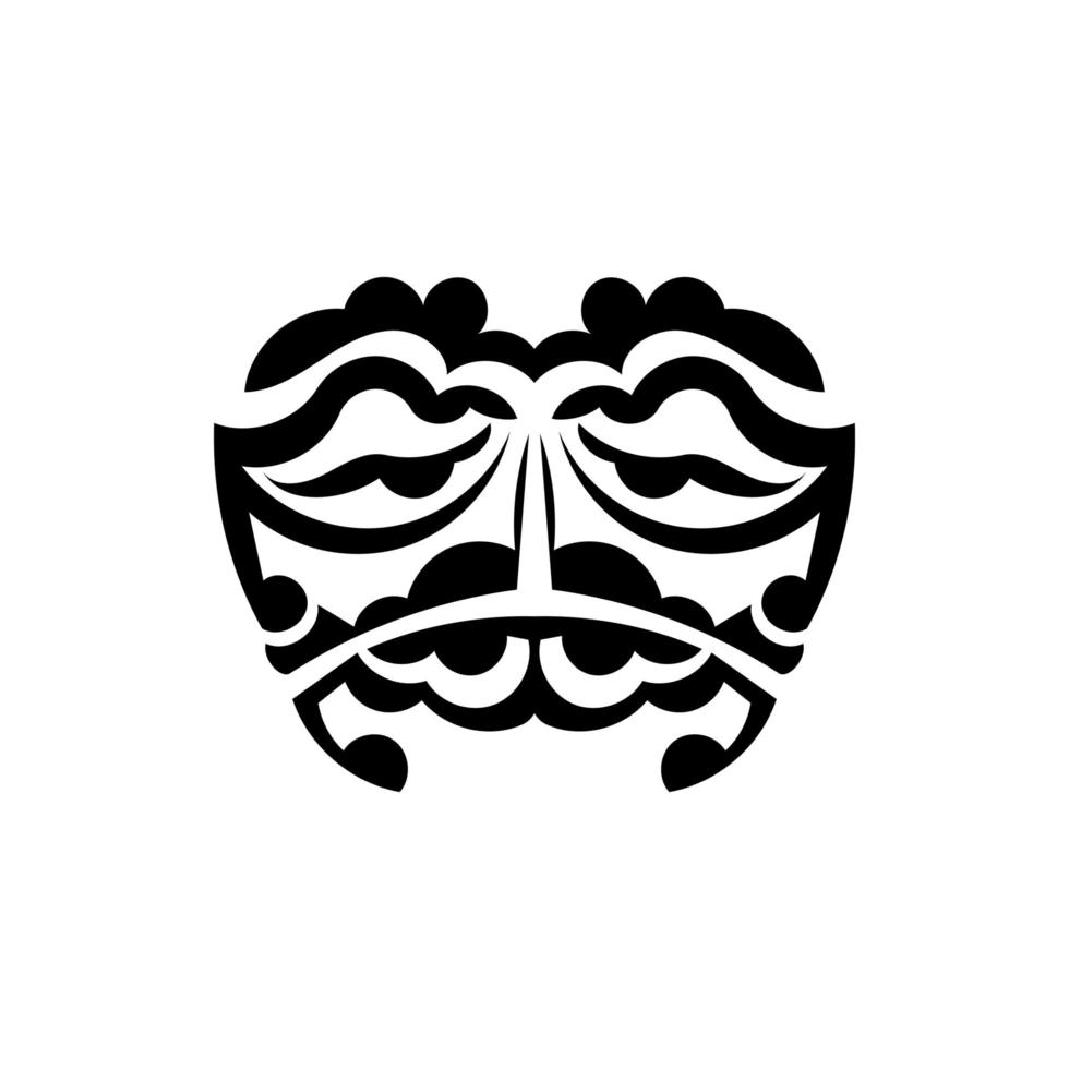 samuraj mask. traditionell totem symbol. svart tatuering i samoansk stil. isolerad på vit bakgrund. vektor. vektor