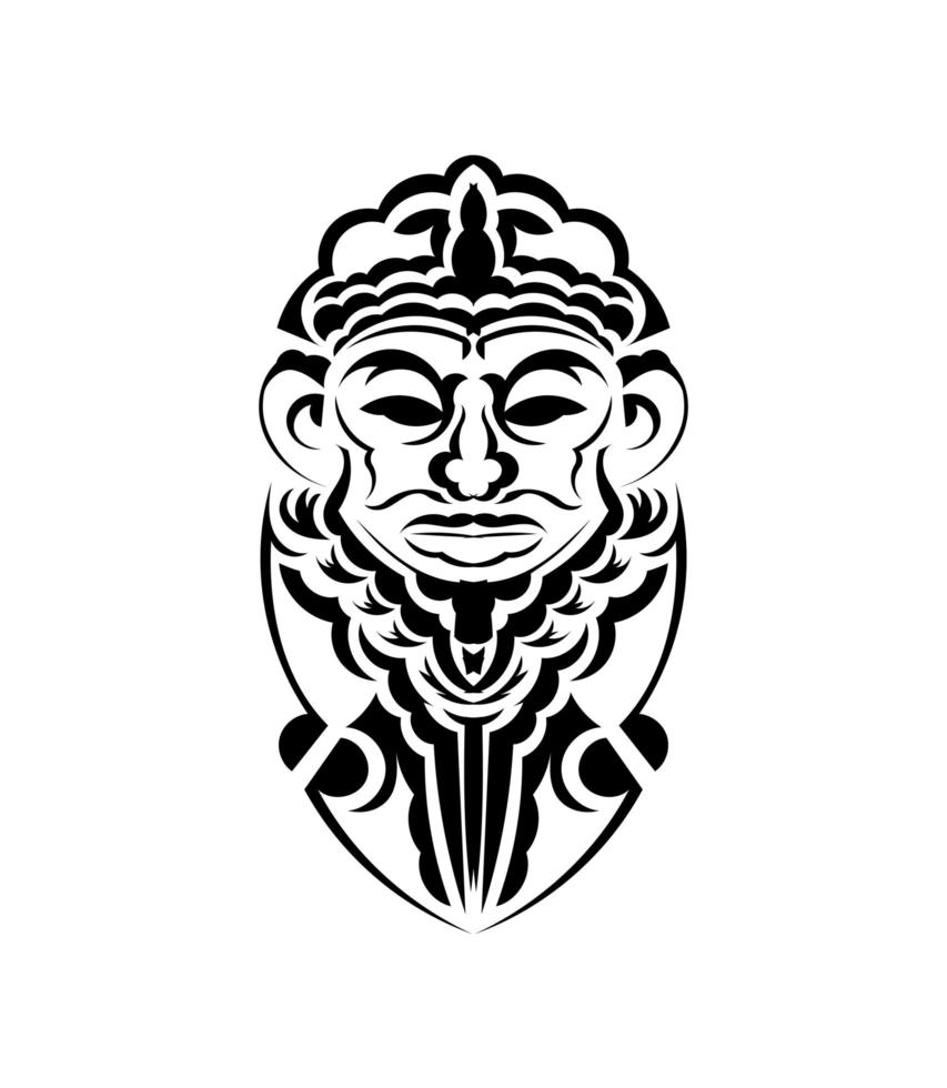 Stammesmaske. monochrome ethnische Muster. schwarzes Tattoo im Stil der alten Stämme. isoliert. Vektor-Illustration. vektor