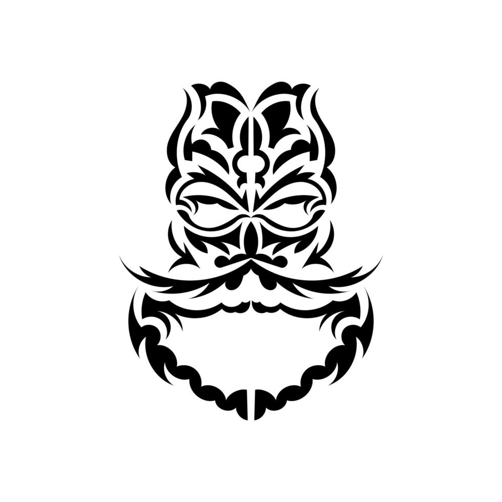 Maori-Maske. traditionelles dekormuster aus polynesien und hawaii. isoliert. flacher Stil. Vektor-Illustration. vektor