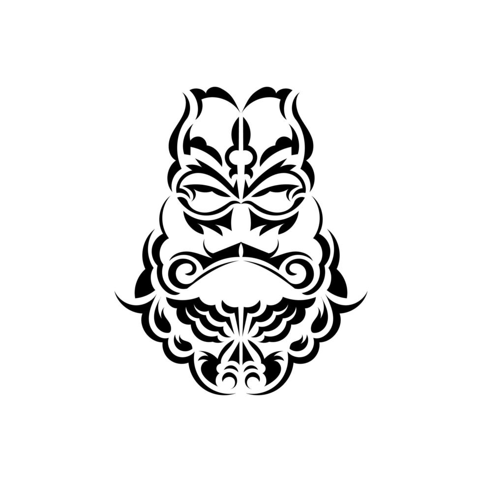 maori mask. skrämmande masker i den lokala prydnaden i polynesien. isolerad på vit bakgrund. platt stil. vektor illustration.