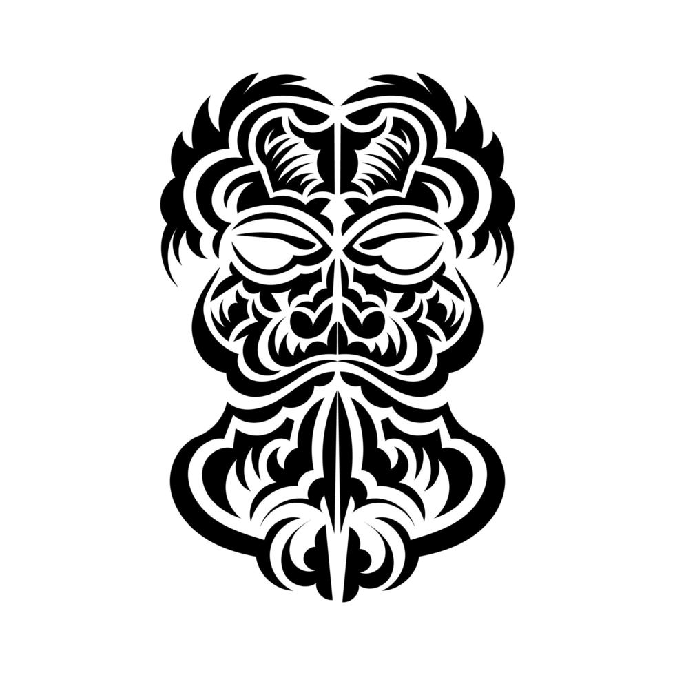 maori mask. skrämmande masker i den lokala prydnaden i polynesien. isolerat. tatueringsskiss. vektor. vektor