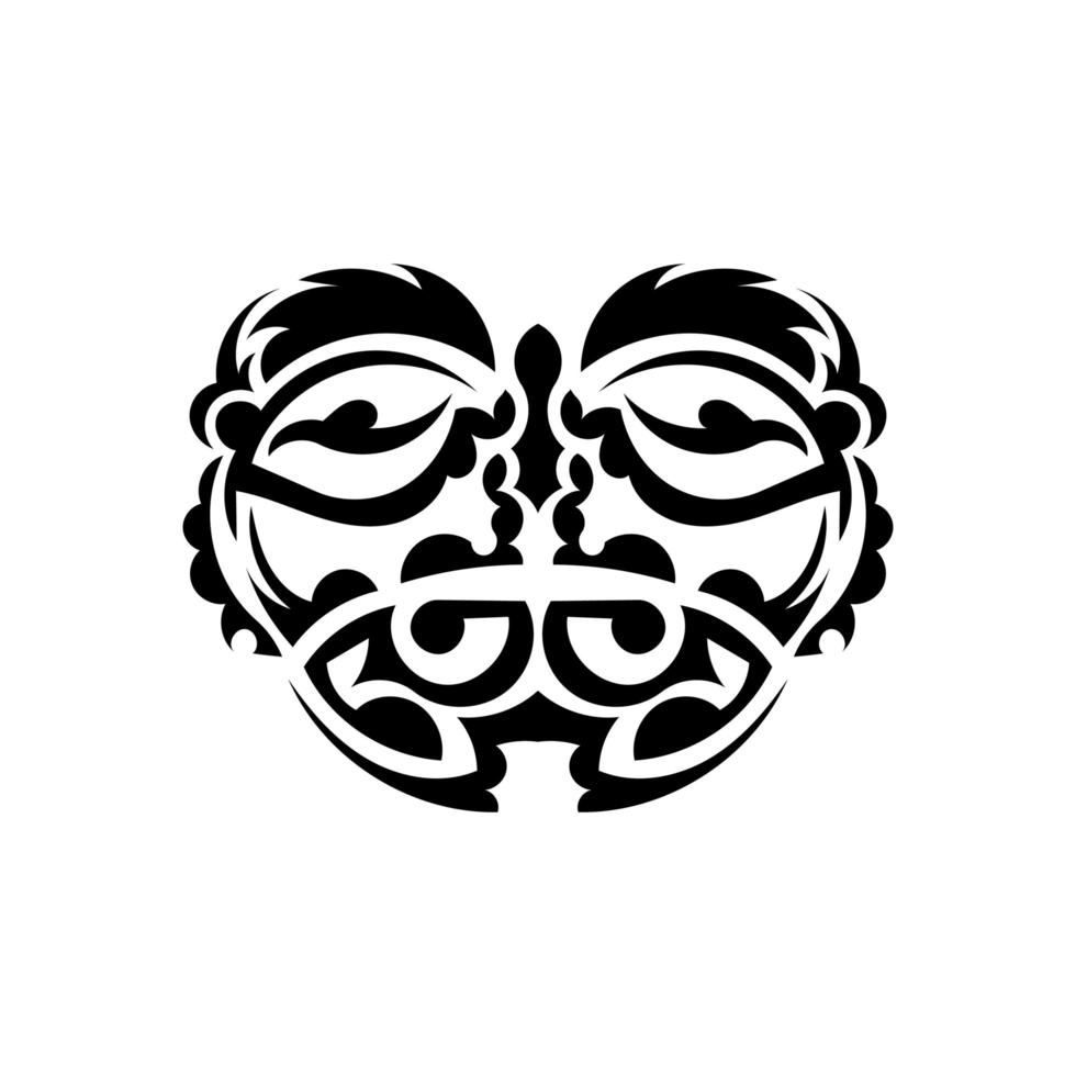 stammask. traditionell totem symbol. svart tribal tatuering. isolerad på vit bakgrund. vektor. vektor