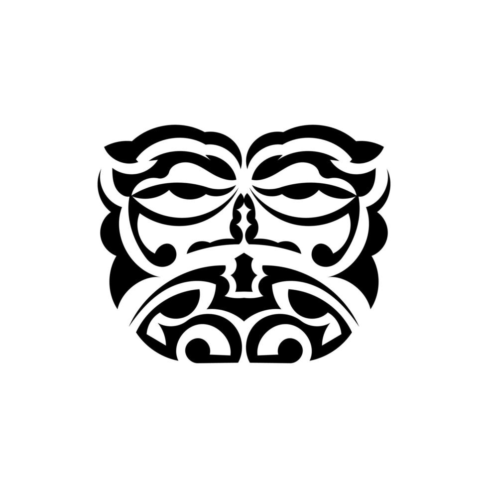 Samurai-Maske. traditionelles Totemsymbol. Schwarzes Tattoo im samoanischen Stil. isoliert. Vektor-Illustration. vektor