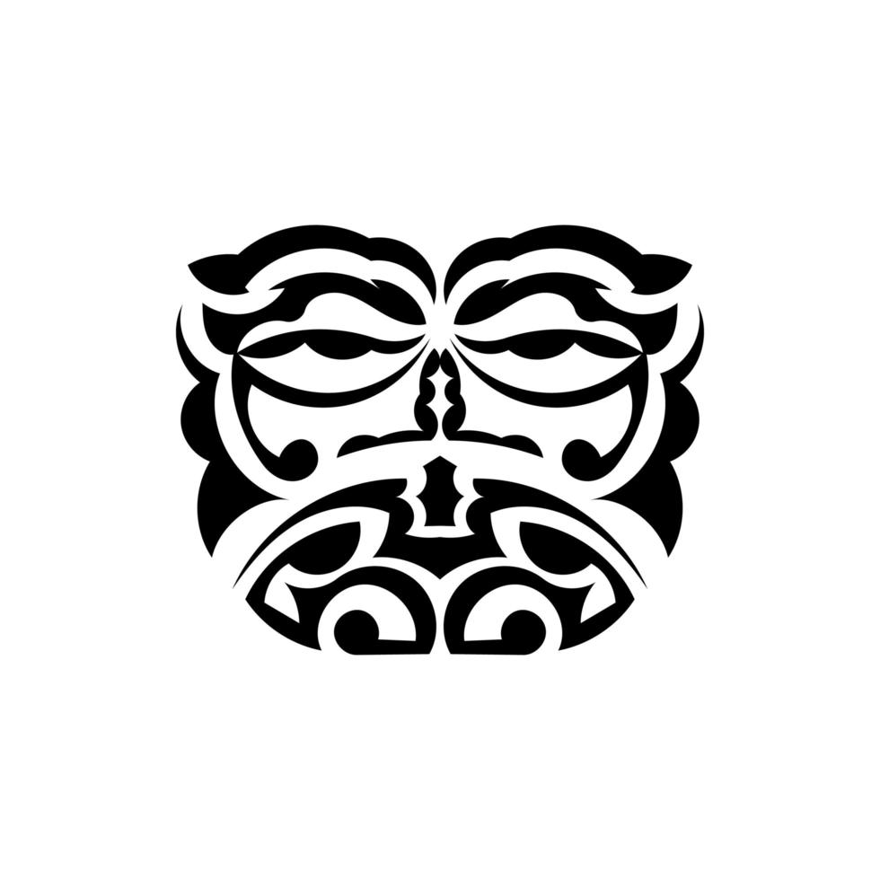 samuraj mask. traditionell totem symbol. svart tatuering i samoansk stil. isolerat. vektor illustration.