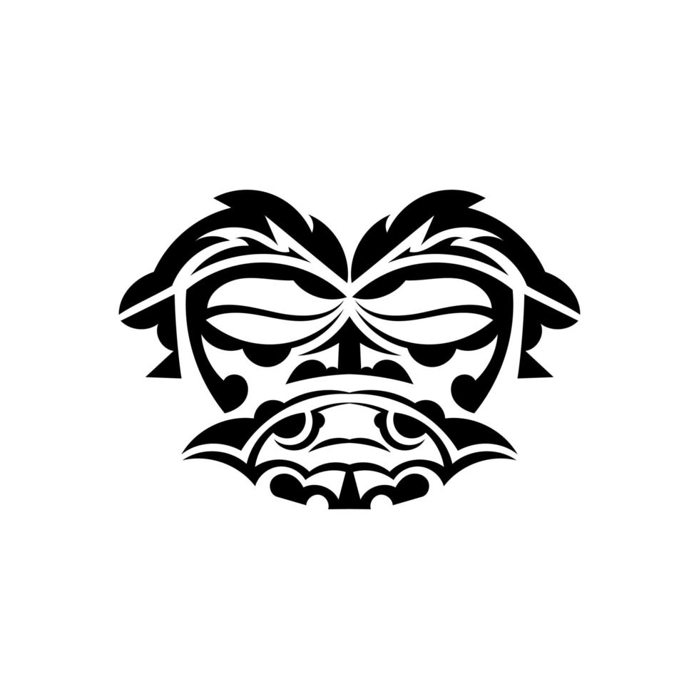 Stammesmaske. traditionelles Totemsymbol. Schwarzes Tattoo im samoanischen Stil. isoliert. Vektor-Illustration. vektor