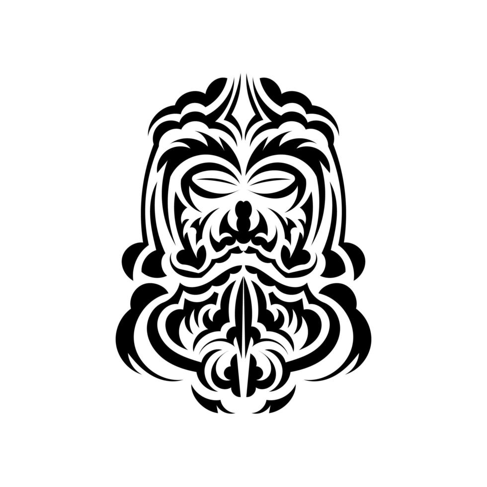 tiki mask design. traditionellt dekormönster från polynesien och hawaii. isolerad på vit bakgrund. platt stil. vektor. vektor