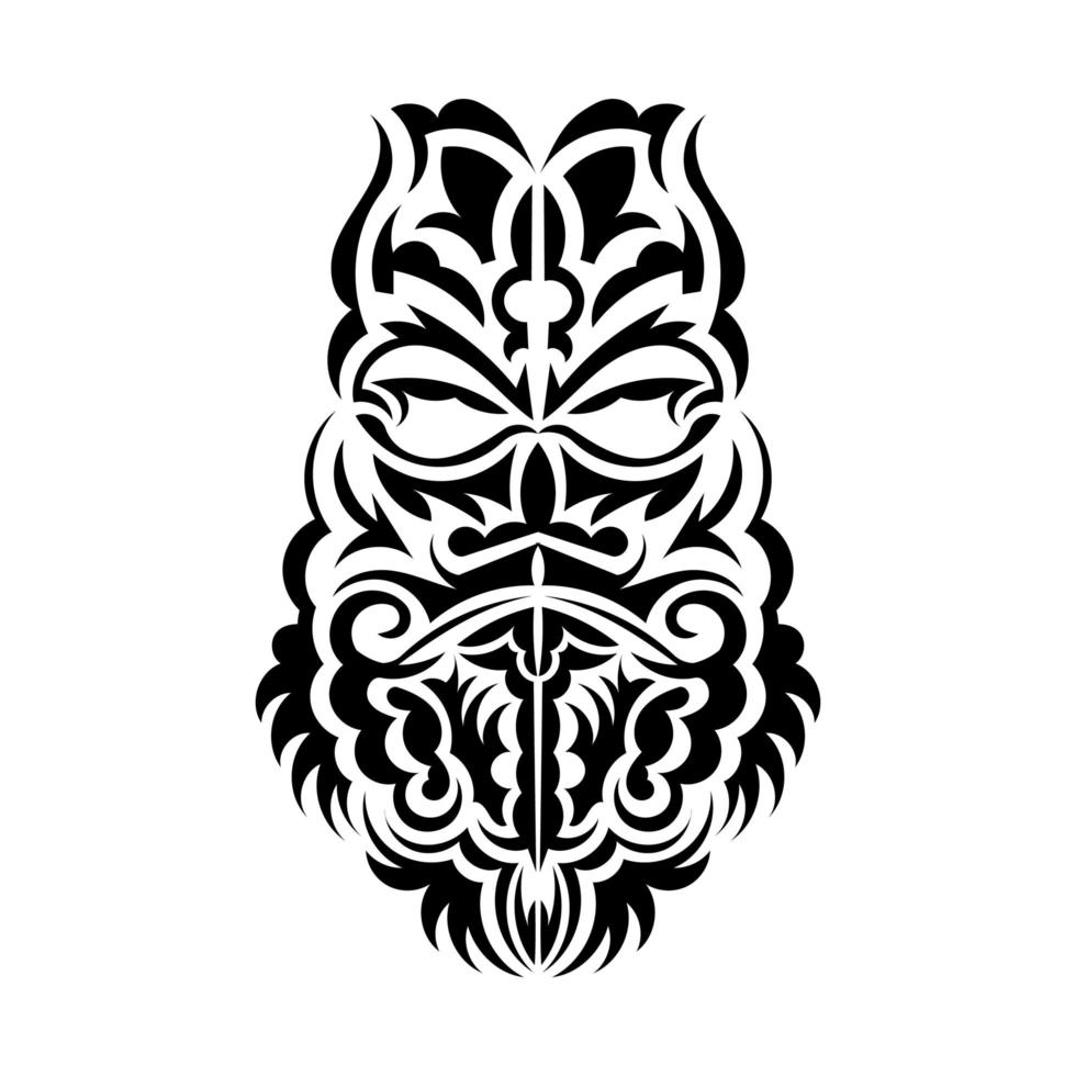 Maori-Maske. traditionelles dekormuster aus polynesien und hawaii. isoliert auf weißem Hintergrund. fertige Tattoo-Vorlage. Vektor-Illustration. vektor