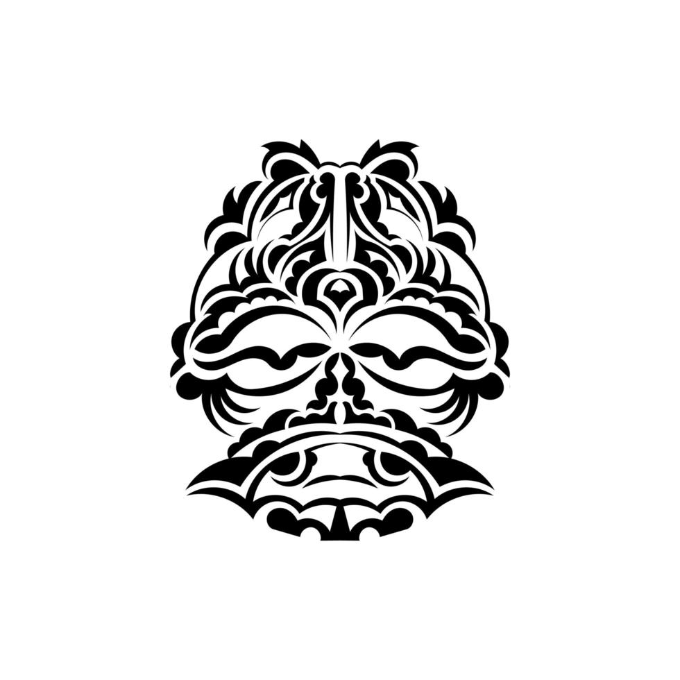 samuraj mask. traditionell totem symbol. svart tribal tatuering. isolerad på vit bakgrund. vektor illustration.